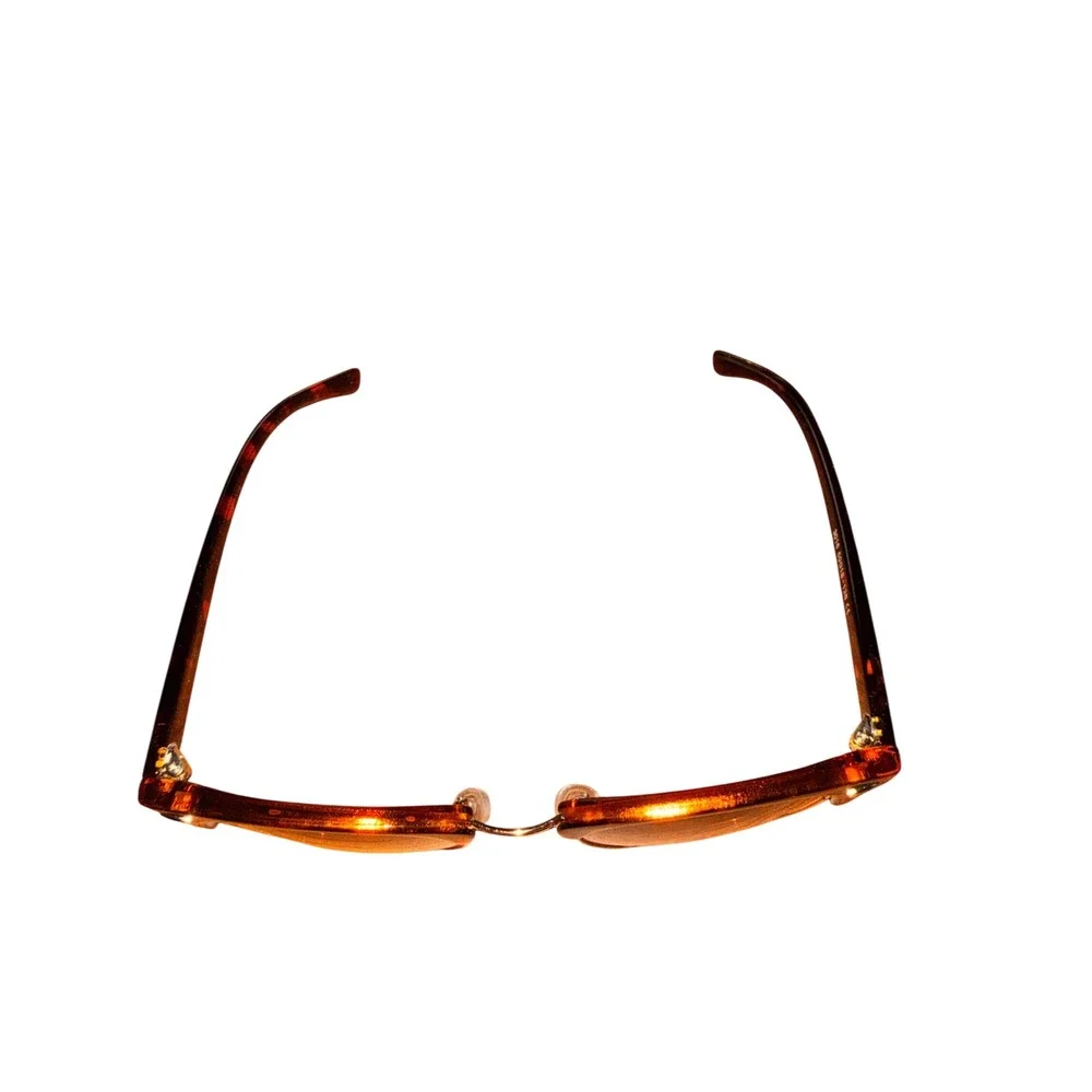 Unbranded 3016 Tortoiseshell Gold Clubmaster Browline Sunglasses Brown Lens